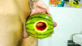 Fucking a watermelon until I cum inside it - Camilo Brown