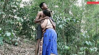 Chubby Aunty sex in Forest!! Big Cock Thief fuck and make her cum!!!