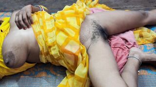 Hot threesome sex with milf bhabhi and her village stepsister