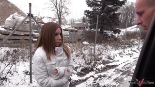 Takevan Freezing busty spanish babe cheated by dude in van & fucked hard