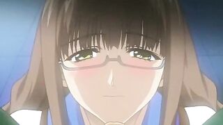 Hentai chick catches peeping tom so she sucks his dick