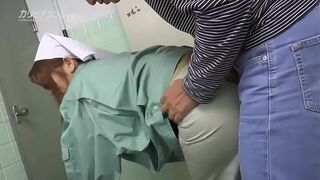 A beautiful cleaner also cleaned my dick pissing