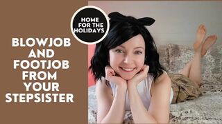 TheTinyFeetTreat - Blowjob and Footjob From Your step-sister