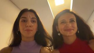 Two neighbors asked me to cum on their faces and went for a walk outside with cum on their faces