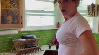 VibeWithMommy - Moms Shocked Creampie, Scoops My Cum Out Then Begs For My Breeding Load