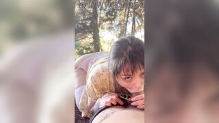 Fuck me hard before some one see us! Beautiful Girlfriend Fucks Me on our FIRST DATE in the Forest